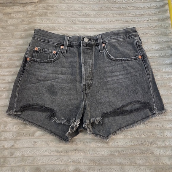 Levi's Pants - Levi's 501 Original Shorts Size 27 W27 Black Jean Frayed Cutoff Button Fly